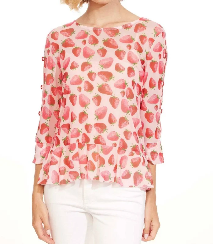 Belinda Top In Strawberry Fields Urban Femme Streetwear