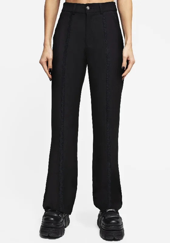 Nightlife Lace Trim Flared Trousers Best Sellers