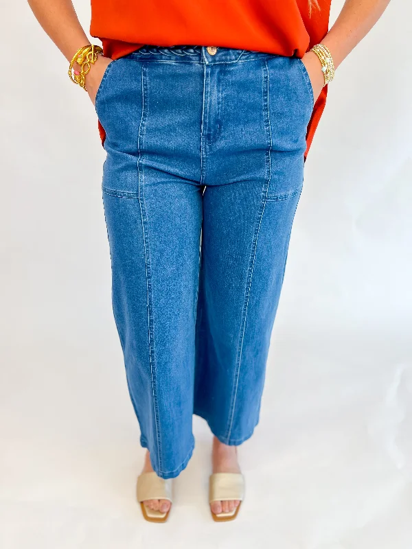 Ember Glow High Waisted Wide Leg Jeans Sophisticated Outfits