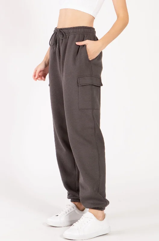 Oversized Fleece Cargo Sweatpants Comfort Centric Apparel