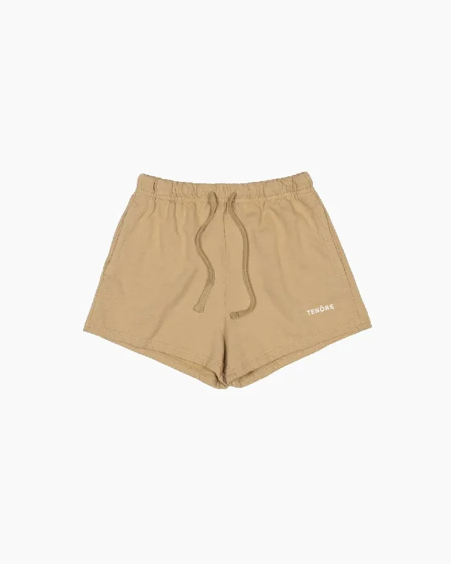 Tenore Logo Fleece Short - KHAKI Bold Silhouette