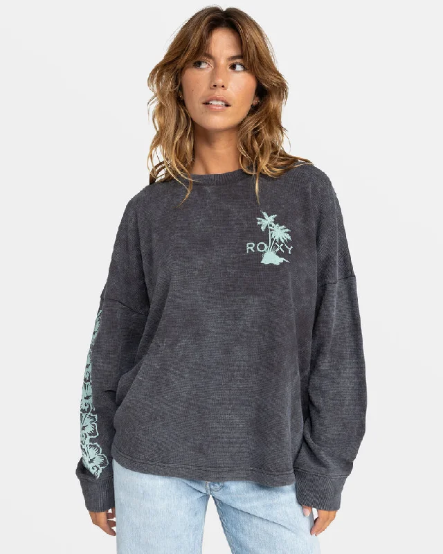 Roxy East Side Long Sleeve Top - PHANTOM Polished Finish