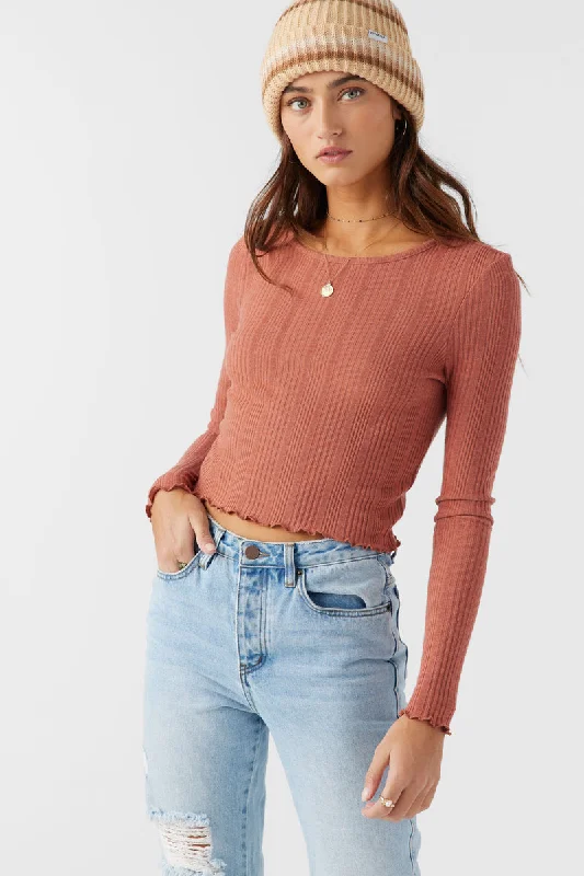 ONeill PARKS LONG SLEEVE TOP - CEDAR WOOD Casual Chic