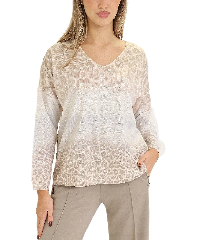 Ombre Leopard Knit Top Ride The Style Wave