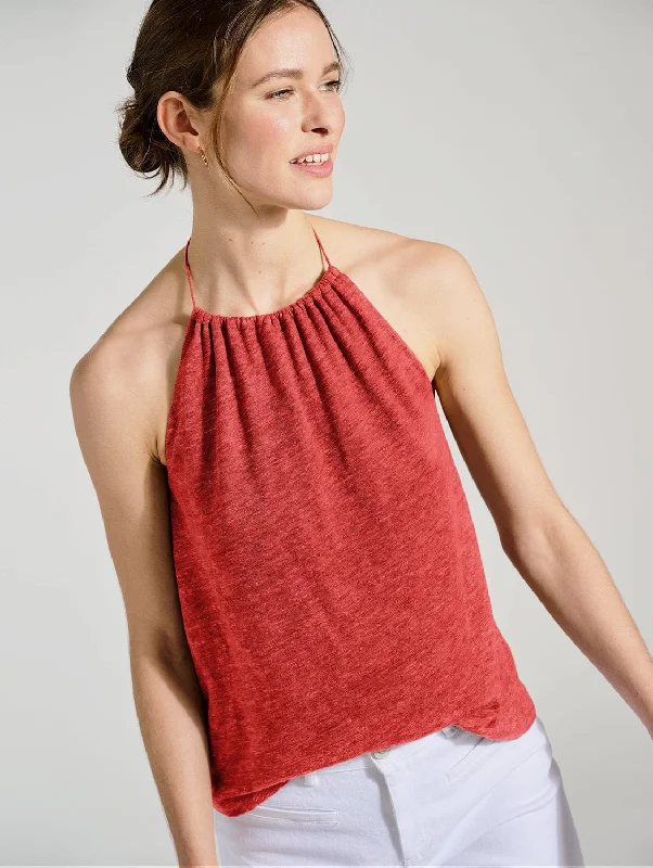 Aster Linen Top | Brick The Epitome Of Modern Women's Fashion