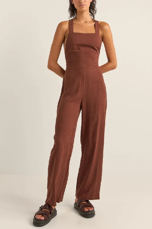 Rhythm Cabana Jumpsuit - CHOCOLATE Discounts On Casual Weekend Styles