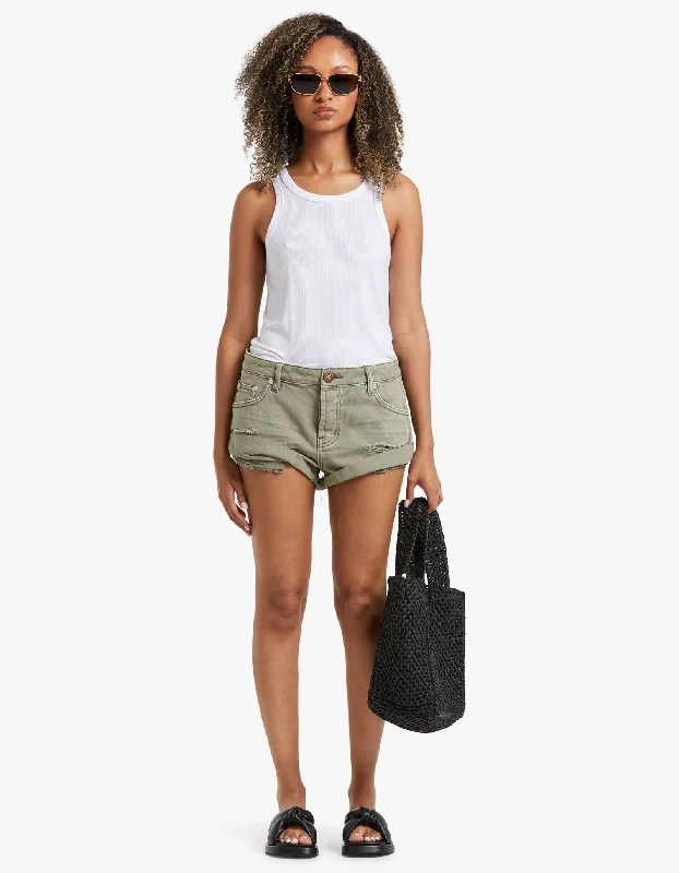 Bandit Low Waist Denim Short - Super Khaki Elegant Simplicity Wardrobe