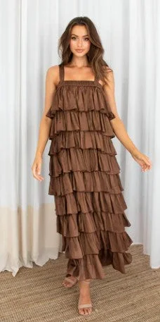 Chocolate fru fru dress Stylish Spring Fashion