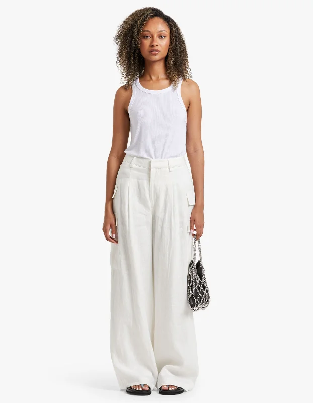 Laurence Linen Pant - Ivory Massive Savings