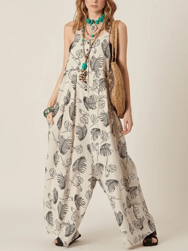 Women's Fashion Printed Loose Jumpsuit Seasonal Trends