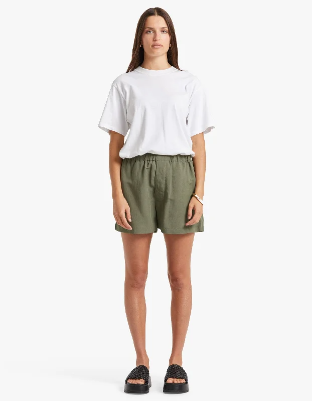 Viscose Linen Boxer Short - Khaki Save Big