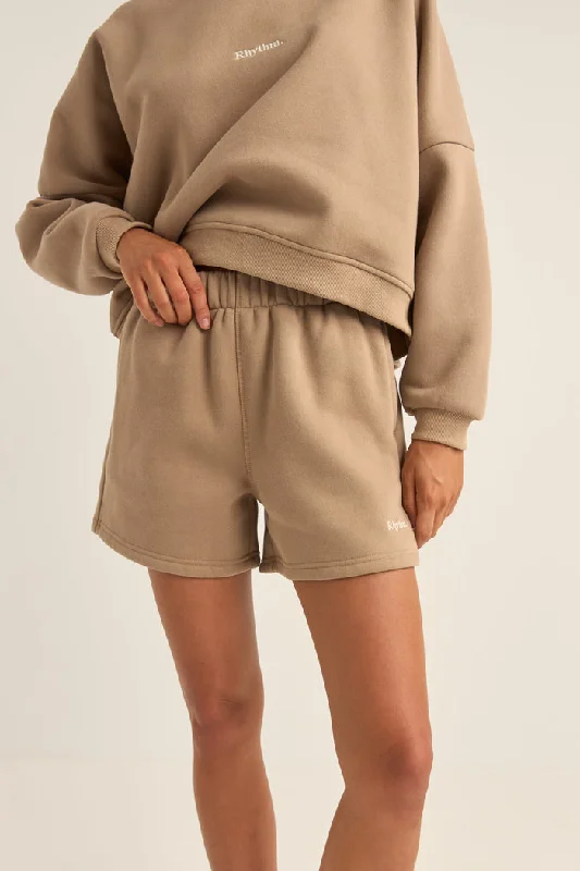 Rhythm Logo Fleece Shorts - TAUPE Chic Trends Unveiled