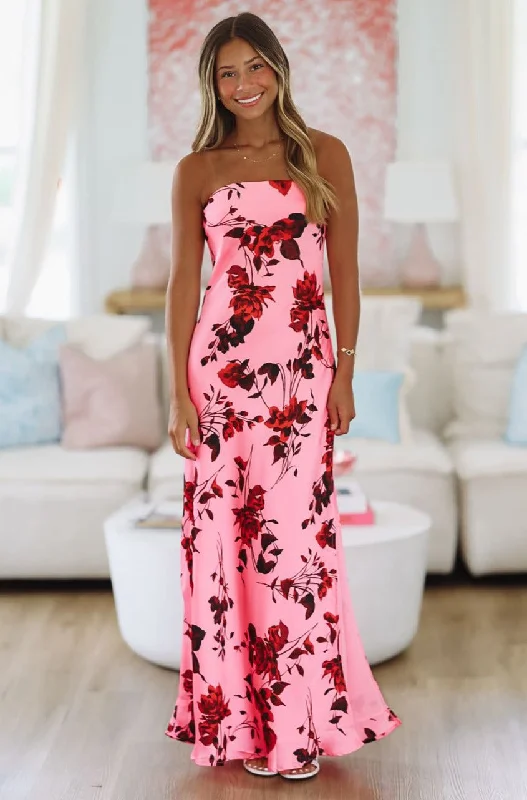 Different Level Maxi Dress - Pink Budget Friendly Fashion