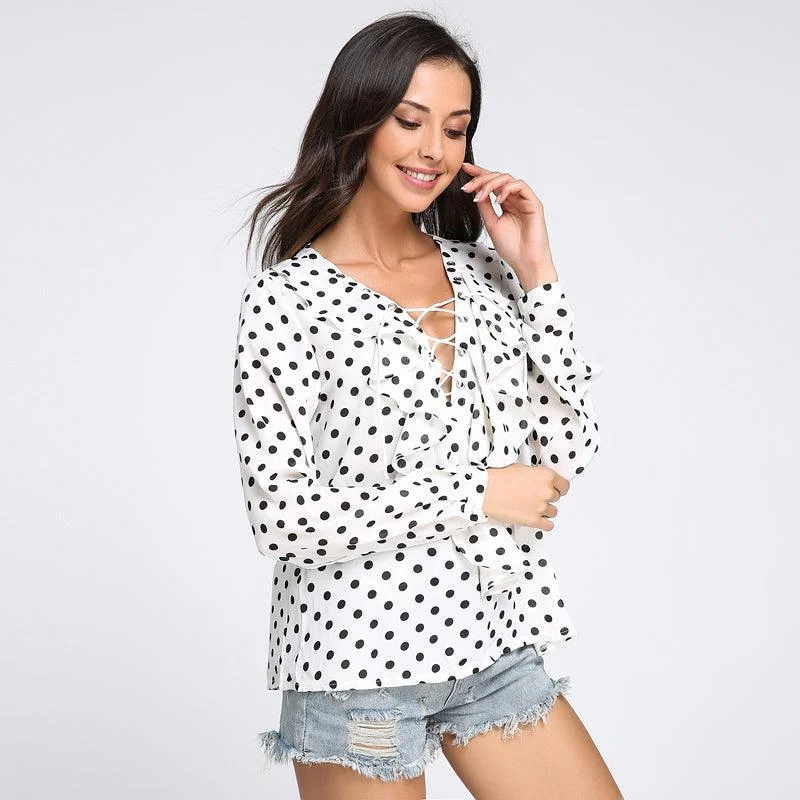 White with Black Polka Dots