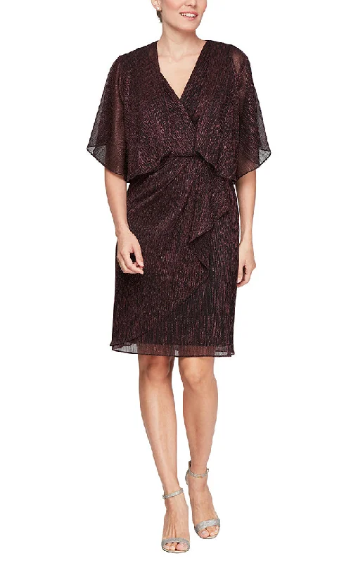 Short Shimmer Surplice Dress with Cascade Jacket Stylish Savings