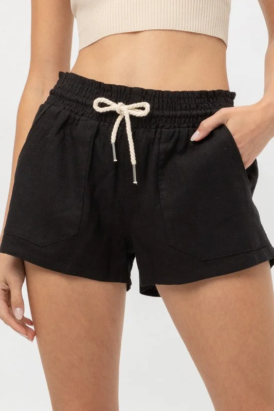 Linen Drawstring Shorts Popular Collection