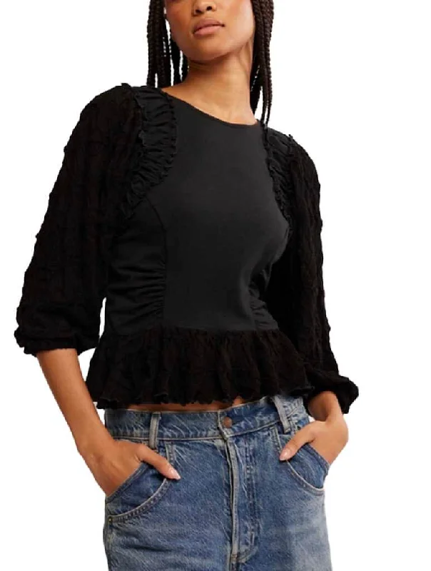 Free People Olivia Top - BLACK Versatile Wardrobe Essentials