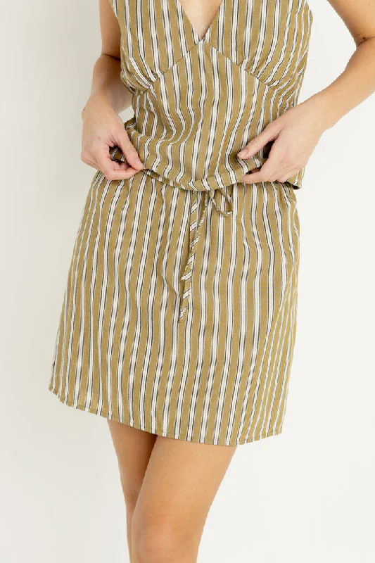 Rhythm Lenny Drawcord Skirt - OLIVE Women's Fashion Hotspots