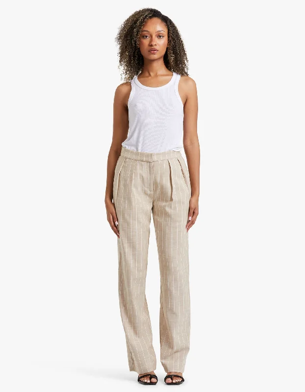 The Gabriel Trousers - Oat Stripe Elevate Your Wardrobe