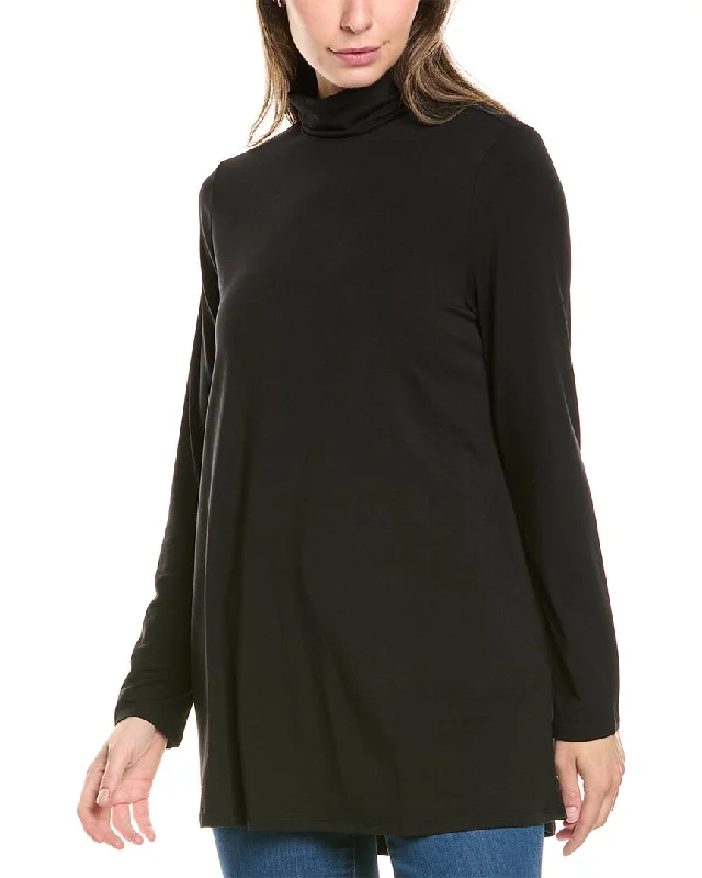 EILEEN FISHER Scrunch Neck Tunic Feminine Elegance