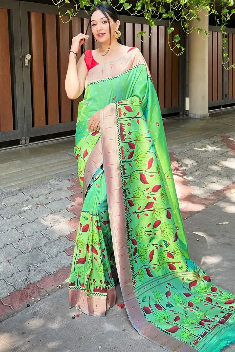 Parrot Green Paithani Saree With Price Versatile Wardrobe Essentials