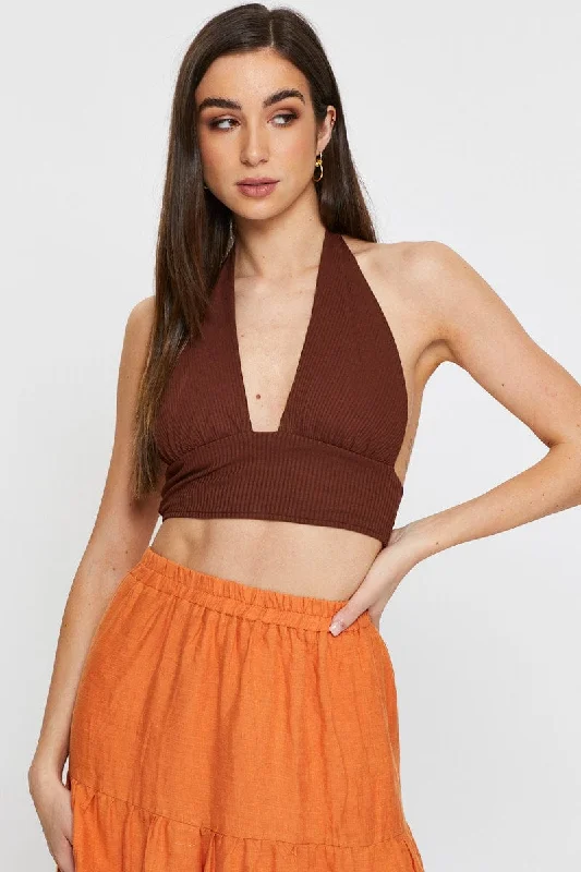 Brown Halter Top Limited - Time Bundle