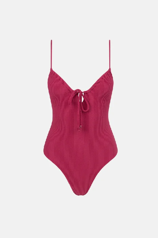 Rhythm Isla Rib Tie Front One Piece - SANGRIA Trend Forward Threads For Her