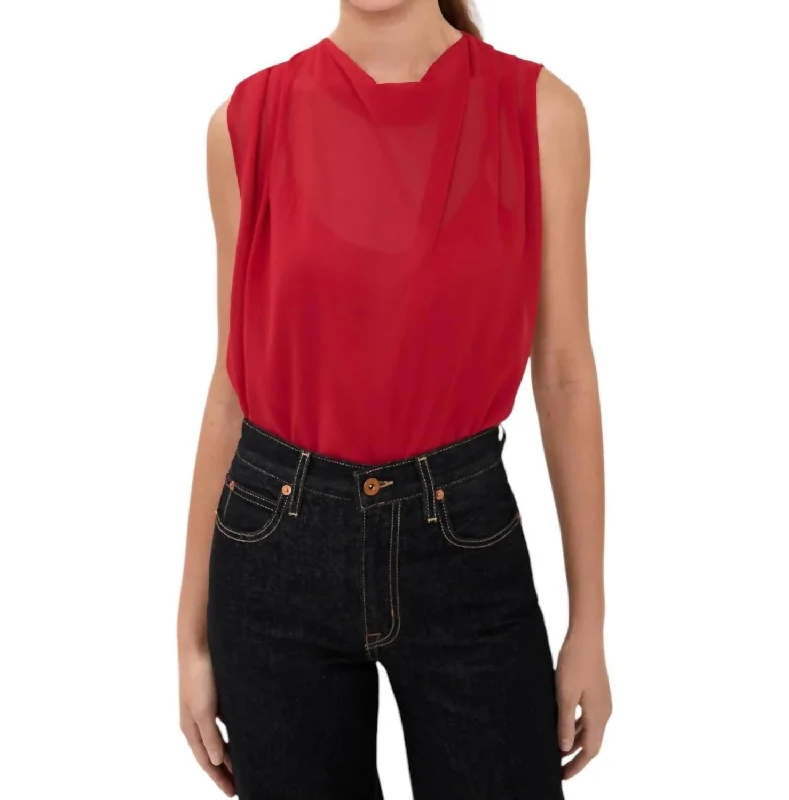 Scala Top In Red Trendy Women's Wear Collection