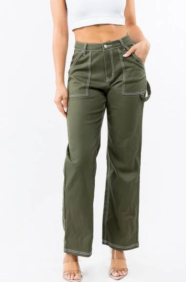 High Waist Carpenter Pants Fashion Deal