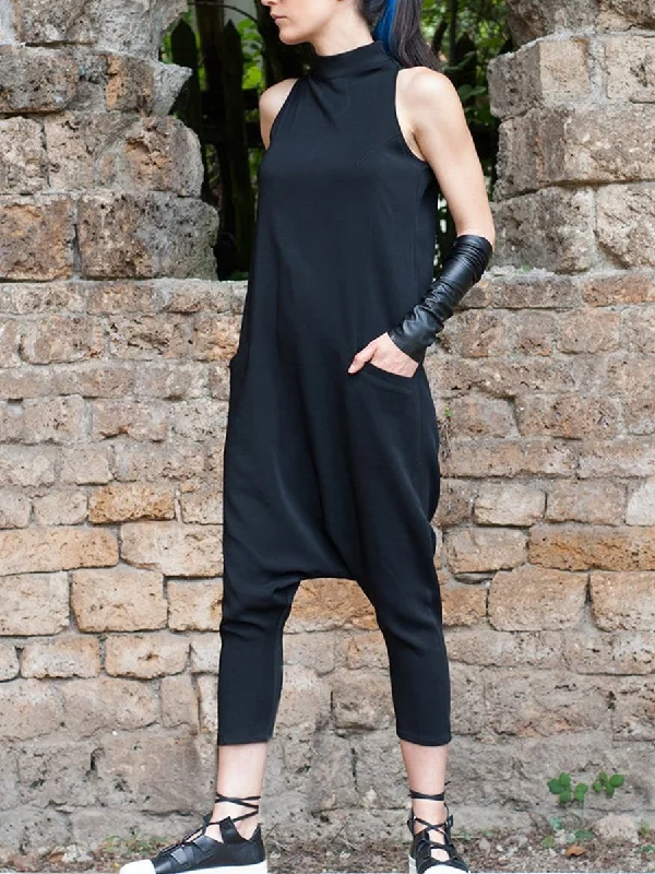 Casual Loose Sleeveless Pocket Jumpsuits Fashion Sale