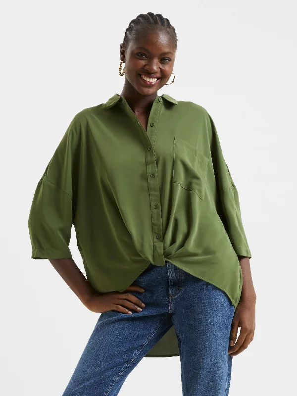 Roll Up Collar Plain Top New Season Fashion Preview