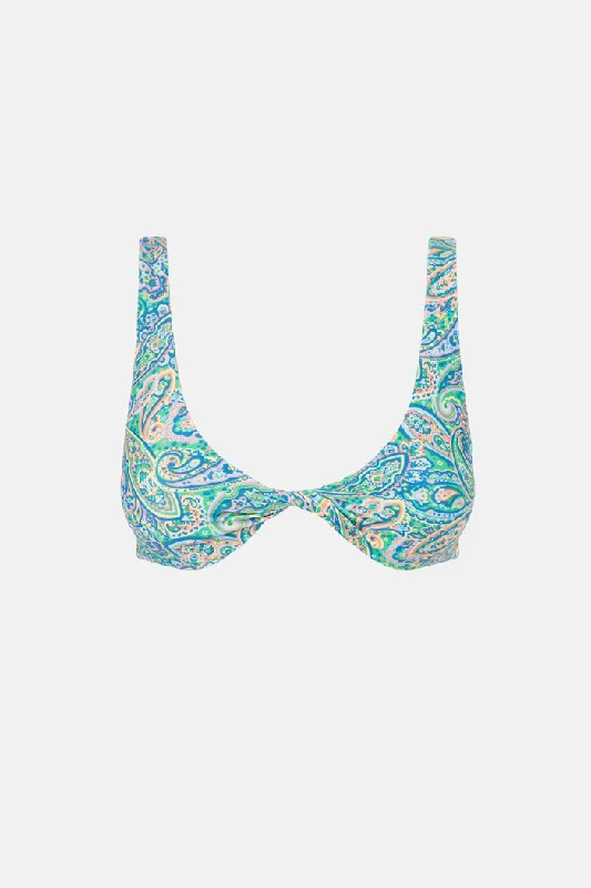 Rhythm Cabo Paisley Twist Front Top - GREEN Style Revolution