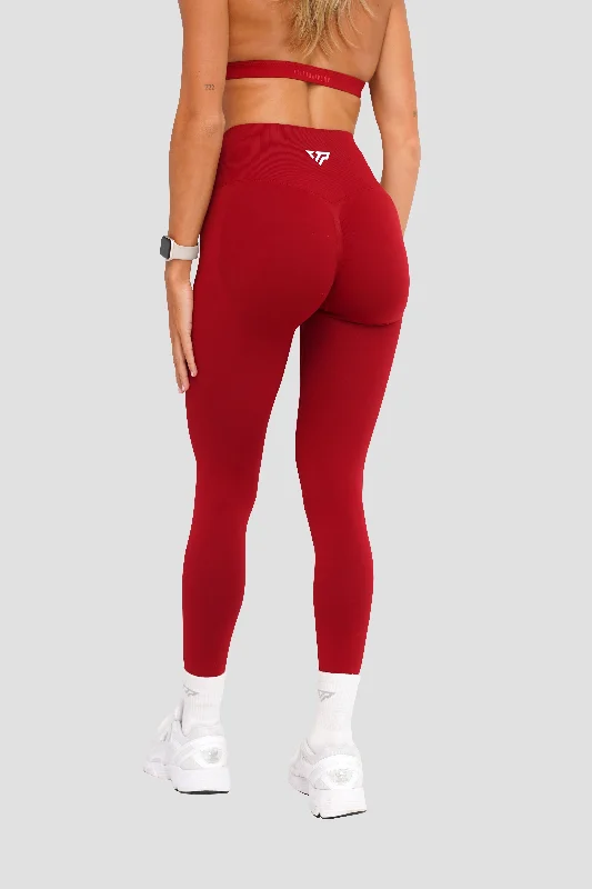 CORE SCRUNCH LEGGINGS -  DARK RED Summer Fashion