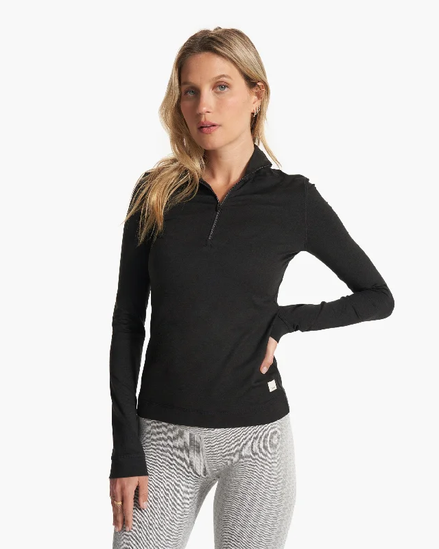 VUORI Halo Essential Half Zip - BLACK HEATHER Enjoy Discount