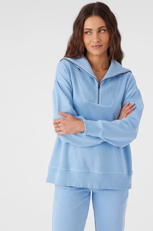 ONeill KARMA FRENCH TERRY HALF ZIP PULLOVER - CHAMBRAY Stay Ahead In Style