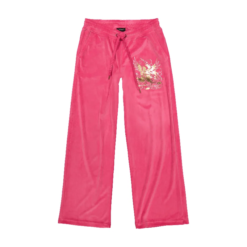 Tattoo Eagle Y2K Velour Sweatpants Graceful Drape