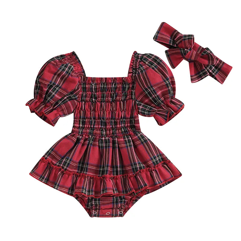 GRACIE Plaid Ruffle Romper Trend Driven Wardrobe