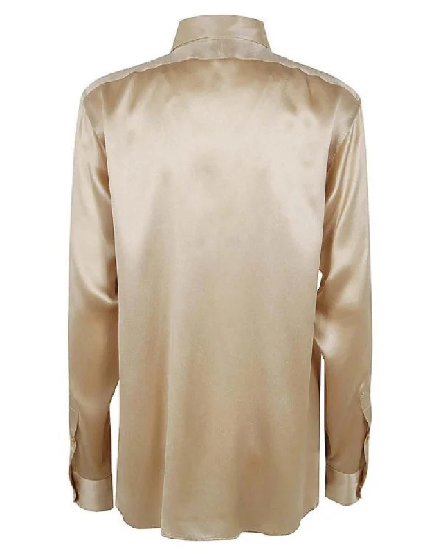 Tom Ford Womens Silk Shirt In Gold The Epitome Of Modern Women's Fashion