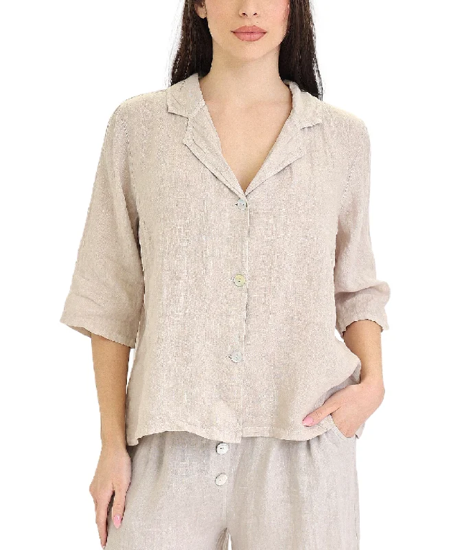 Linen Button Front Shirt Redefining Women's Fashion