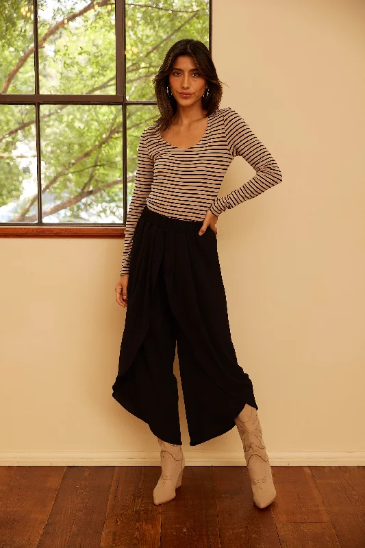 SALE - Shannon Textured Slanted Hem Pants Chic Outfits