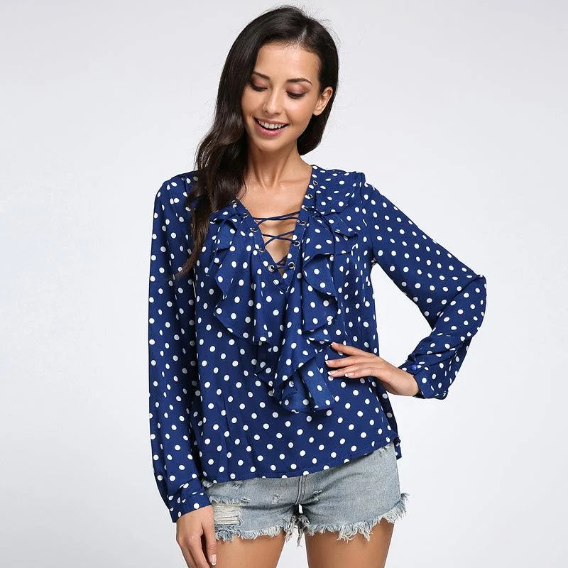 Blue with White Polka Dots