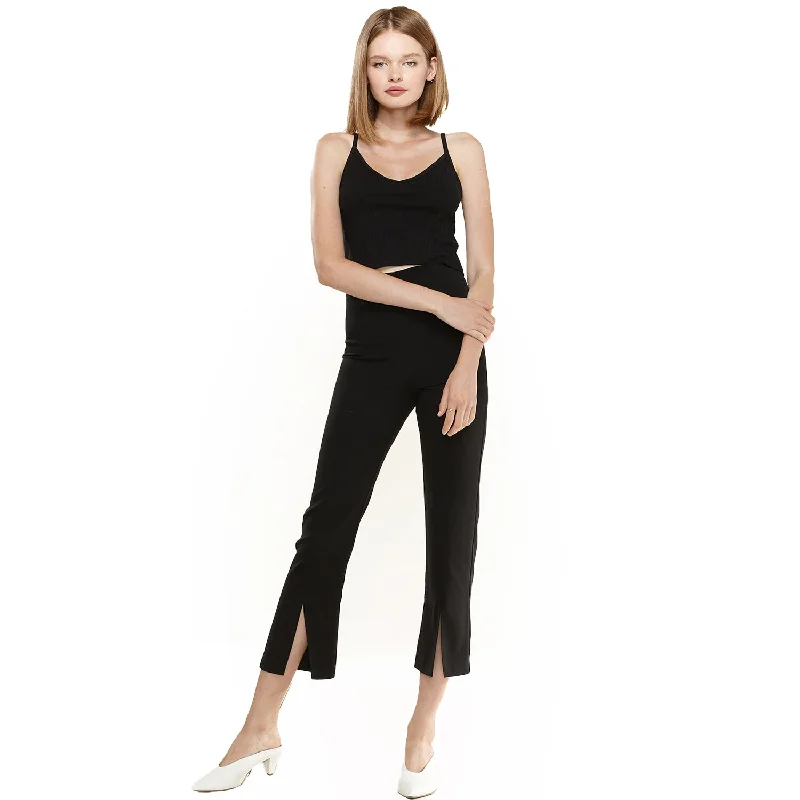 Women's High-Waisted Cropped Pants In Black Exclusive Sale