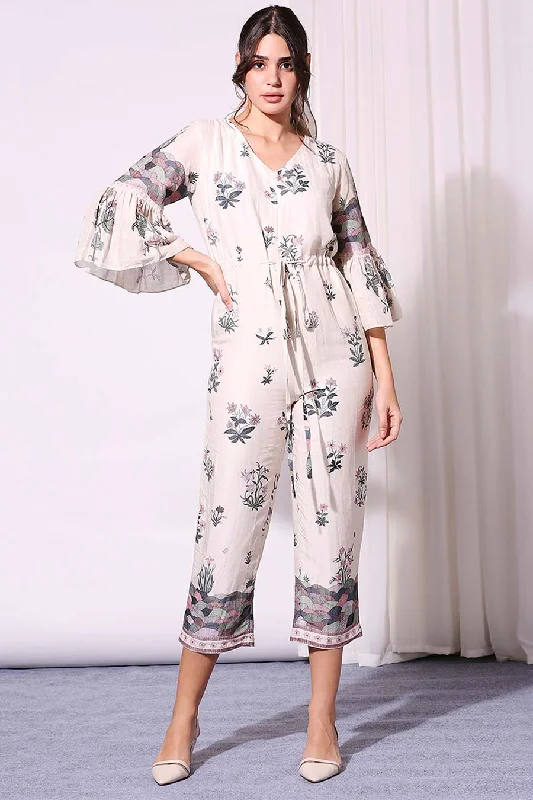 Off-White Printed Jumpsuit Elegant Attire For The Modern Lady