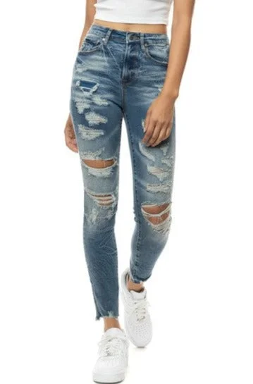 Women's High Rise Destroyed Skinny Unleash Your Fashion