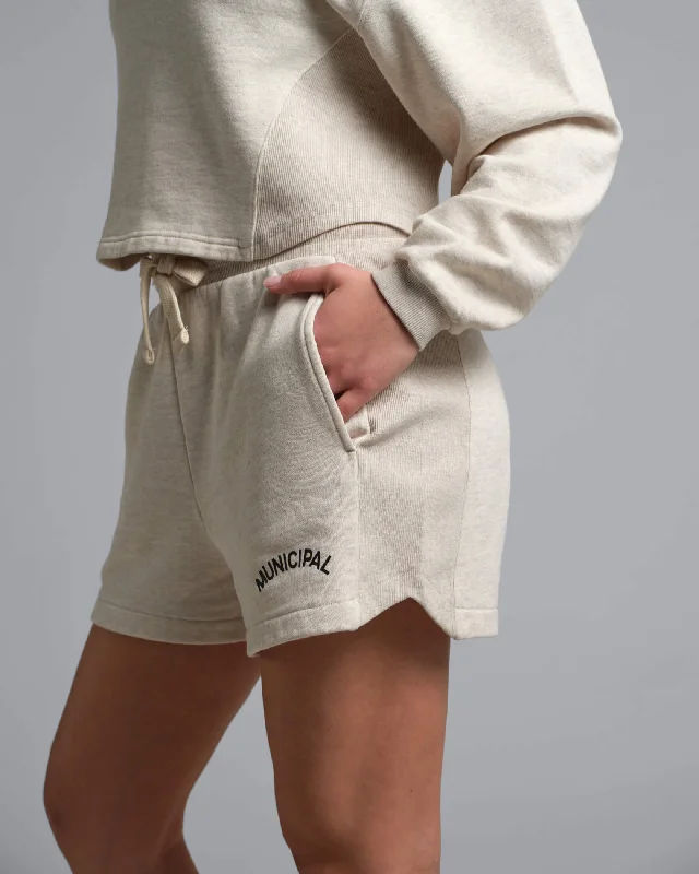 Municipal Women's Hang Back Fleece Shorts - STONE Effortless Comfort