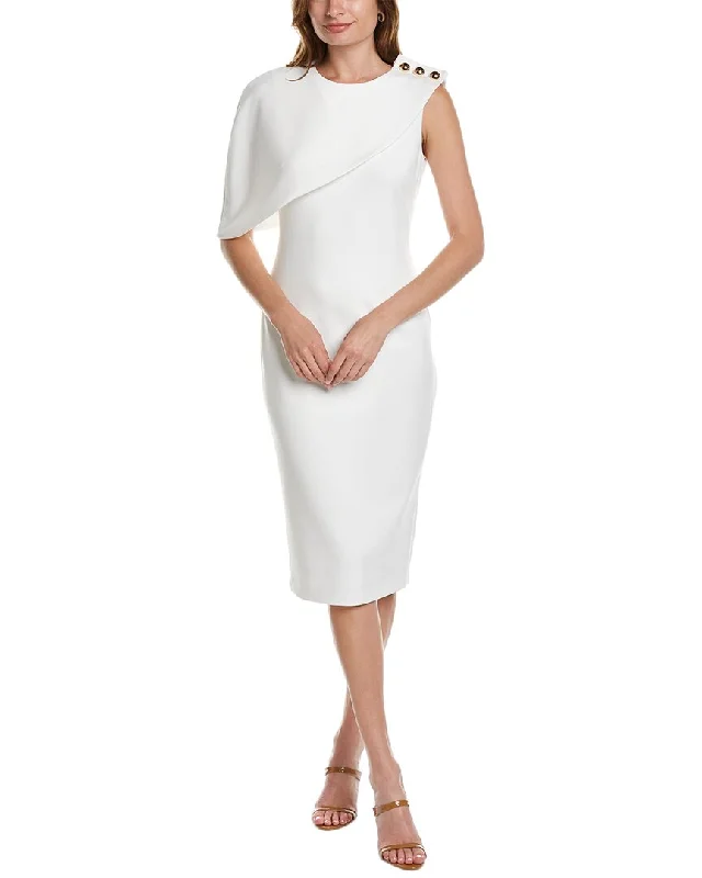 Badgley Mischka Sheath Midi Dress Polished Finish