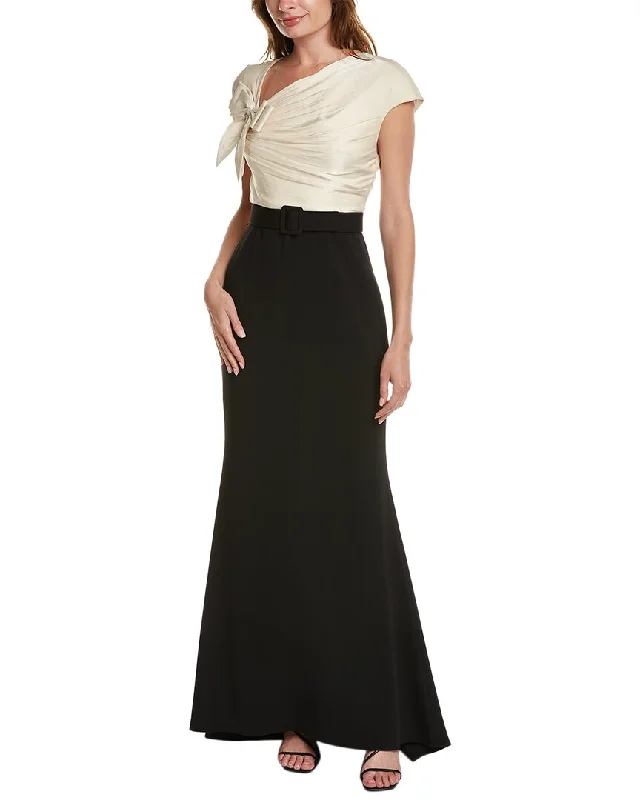 Badgley Mischka Two-Tone Gown Flowy Fabric