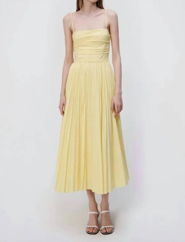 Caroline Midi Dress In Limoncello Elegant Contour