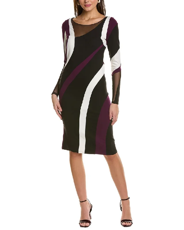 Donna Karan Spiral Colorblock Sheath Dress Exclusive Sale