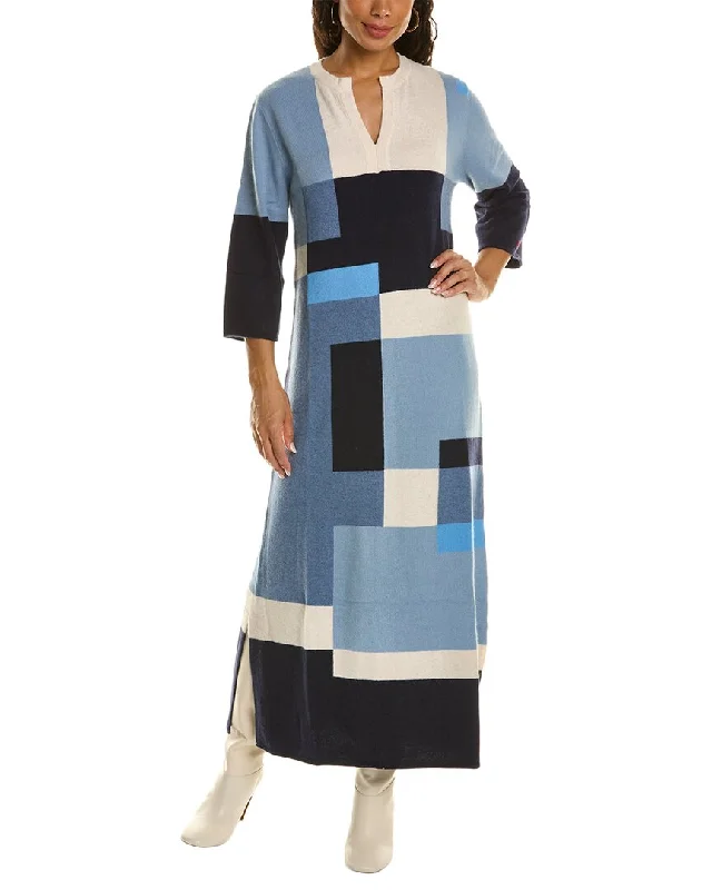 Frances Valentine Colorblocked Wool-Blend Maxi Dress Trendy Styles